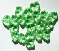 20 11x13mm Transparent Light Green Glass Fan Leaf Beads